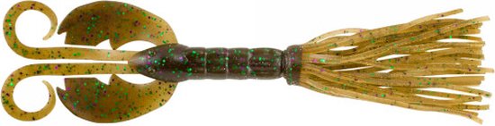 Berkley PowerBait Bearded Crazyleg Chigger Craw Black Blue Fleck 11cm Groen 11.5cm van Berkley