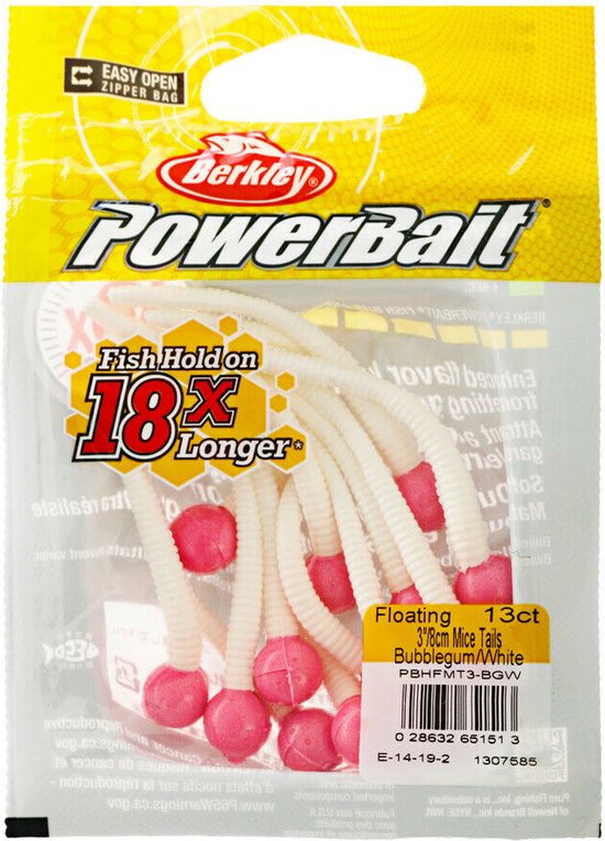 Berkley PowerBait® Floating Mice Tails | Bubblegum White van Merkloos