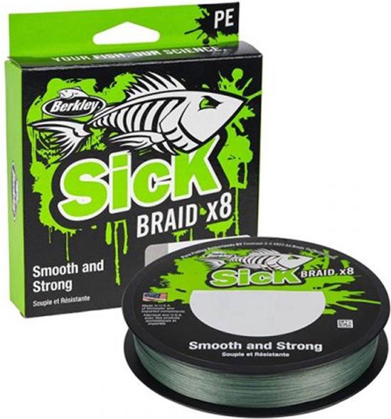 Berkley Sick Braid 8X Fluo Flame Green 150m Gevlochten Draad van Berkley