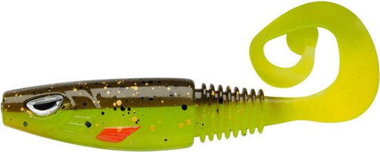 Berkley Sick Curl Shad 8cm Brown Chartreuse 8cm van Berkley