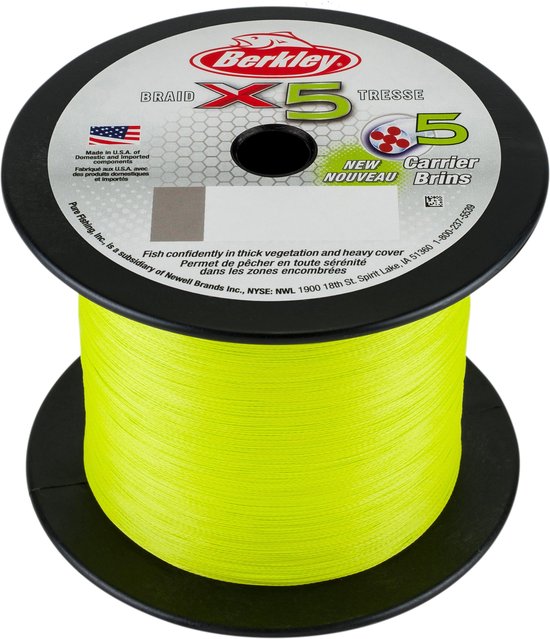 Berkley X5 - Gevlochten Lijn Flame Green - 2000m - 14.2 kg - 0.14 mm van Berkley
