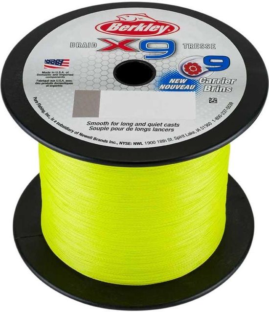 Berkley X9 - Gevlochten Lijn Flame Green - 2000m - 45.6kg - 0.40mm van Berkley