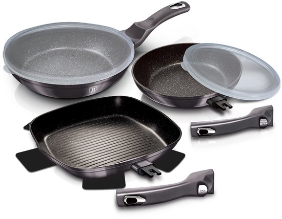 Berlinger Haus CARBON PRO - Granieten Pannenset - Soft Touch Handvat - Turbo Inductie van Merkloos