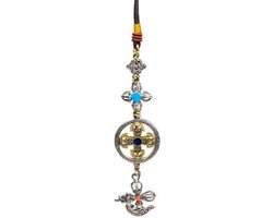 Beschermende hanger dubbele Dorje met Kartika - 20 cm; 24 g