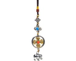 Beschermende hanger dubbele Dorje met olifant - 20 cm; 32 g