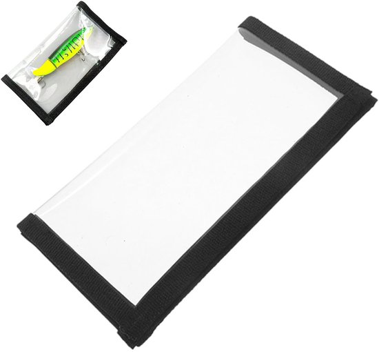 Beschermhoes voor visaas - Beschermhoes voor aas - Beschermhoes voor aashaken - Beschermtas voor visaas - Visgerei - 20*11 cm opgevouwen - Geschikt voor het opbergen van visgerei, enz. - Transparant, zwart