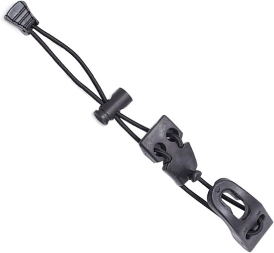 Bevestigingsgesp - Elastisch touw - Outdoor accessoires - Verstelbaar ontwerp - 26 cm - Zwart