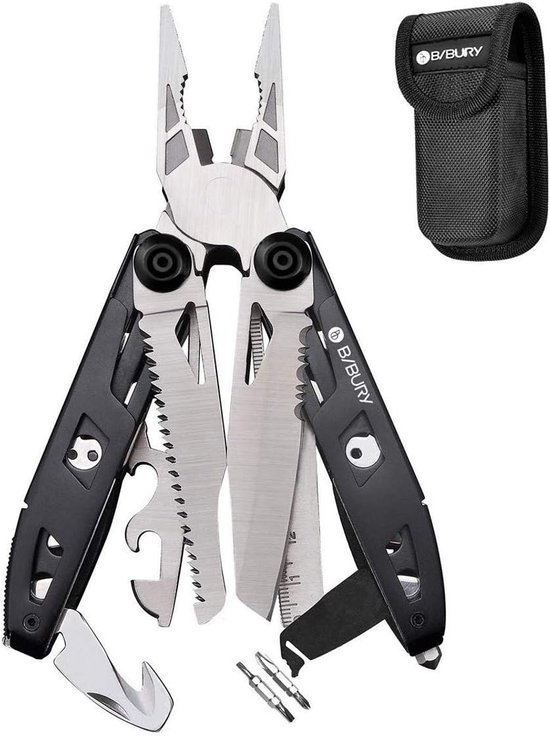 BIBURY 18-in-1 Multi Tool Pliers, Foldable Multi-Tool Stainless Steel Multi-Tool with Screwdriver, Cutter, Bottle - ShopVlot