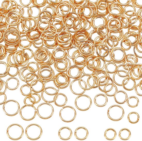 Biegeringen Set met 300 Stuks in 4.5/5/6mm Goudkleurig voor Sieraadontwerp
