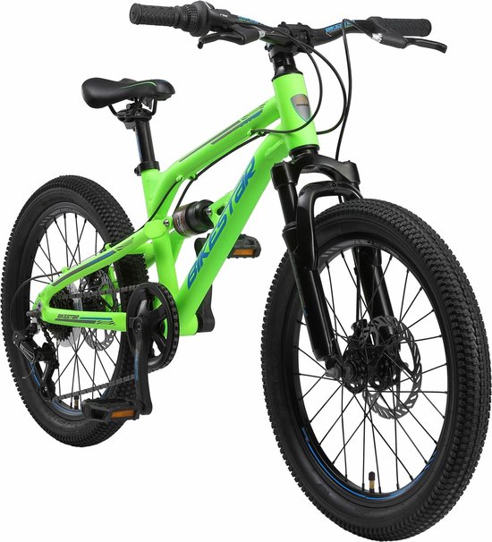 Bikestar Alu MTB Fully, 7 speed, 20 inch, groen van Bikestar