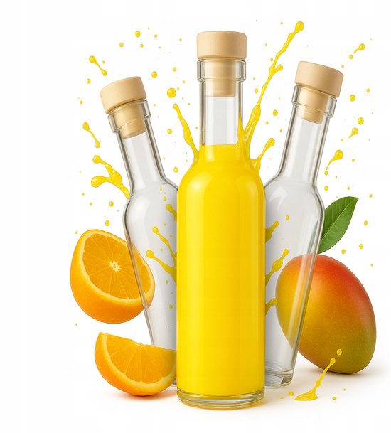 Bimberek Futura - Glazen Flessen Set - 250ml - Inclusief Kurk - Voor Natuurlijke Dranken van Merkloos