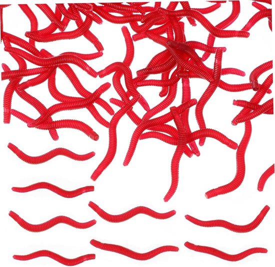 Bionische Lichaamsdelen - Nep Wormen - Vissen en Tuinieren - Levensgetrouwe Simulatie - 400 Stuks - Rood