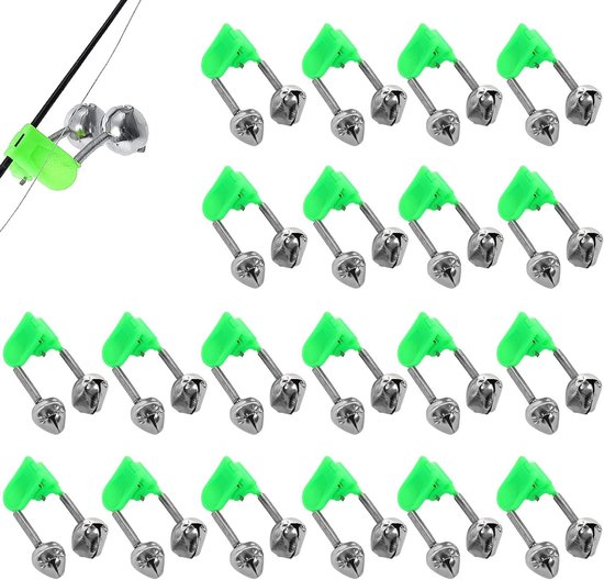 Bite Indicator voor Vissen - Plastic Hengelbelletjes met Alarmen en Klem - 20 Stuks voor Nachtvissen en Hengelaccessoires van Merkloos