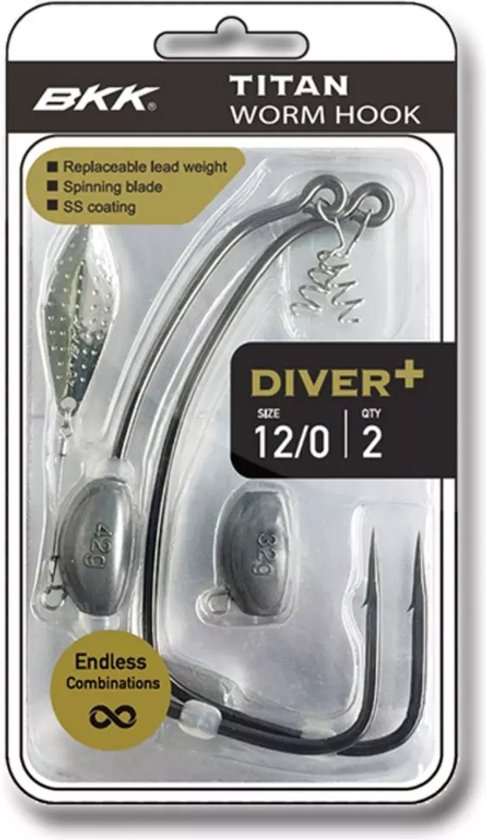 BKK Titan Diver + Worm Hook Haak: 3/0 - 3.8g van BK