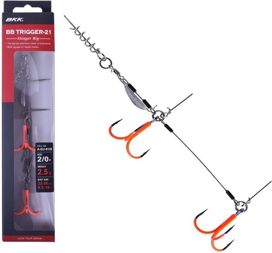 BKK - Trigger-21 - Stinger Rig - UVO - Maat 4/0 - Perfect voor shads van BK