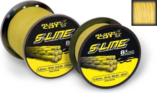 Black Cat Gevlochten Lijn S-Line Braided Yellow van Black Cat