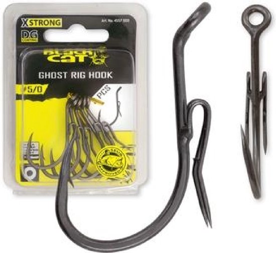 Black Cat Ghost Rig Hook DG - DG Coating - Haakmaat 6/0 - 5 Stuks - Grijs van Black Cat