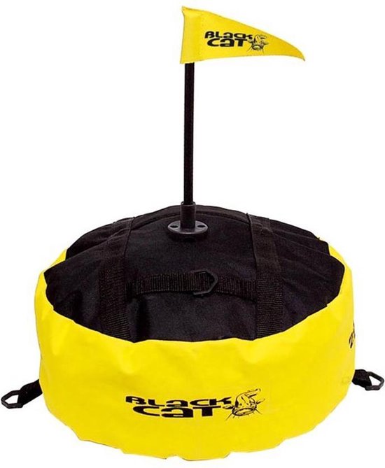 Black Cat Markerboei - Zwart - 33cm - 25cm - Geel van Black Cat