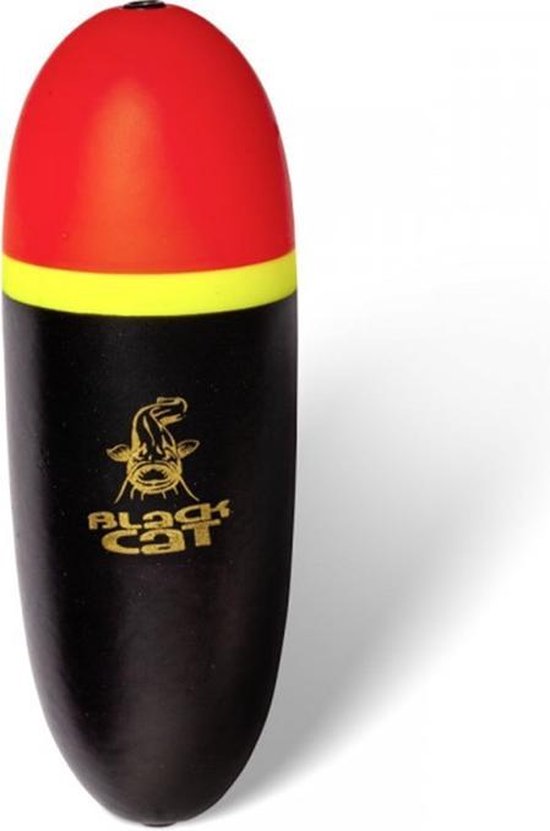 Black Cat Maxi Foam Dobber - Zwart - 25cm - 300g - Geel van Merkloos