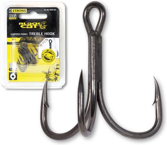 Black Cat Treble Hook Curved Point (5 pcs) van Black Cat