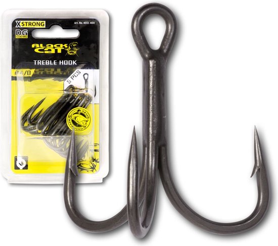 Black Cat Treble Hook DG Coating (5 pcs) van Black Cat
