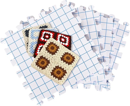 Block Mats voor Breien en Haken, 4 Stuks, Dikke Interlocking Foam Matten met Ruitjes, Ideaal voor Creatieve Projecten en Handwerken (30cm)