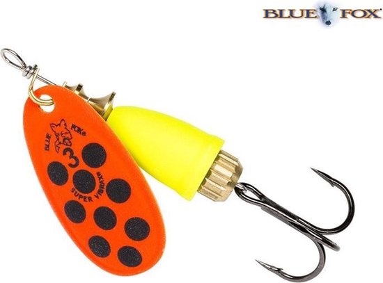 Blue Fox Vibrax UV - 6 cm - orange black yellow van Blue Fox