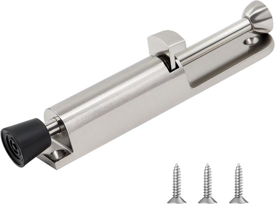 Bodem, Zilveren Deurstopper Buiten, Zinklegering Deurvastzetter met Voetbediening met Schroeven, Deurstopper Deur voor Binnendeuren en Buitendeuren