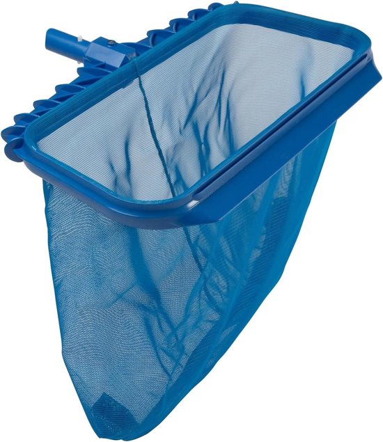 Bodemschepnet - Net met steel - Zwembad reinigen - Versterkt kunststof frame - Diep net - Blauw