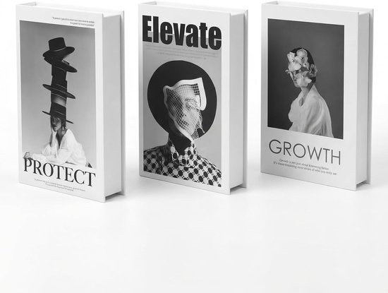 Boekbewaardoos, set van 3, decoratieve boeken gestapelde kunstboeken, stijlvolle decoratieve boeken, opbergdoos voor boekenplank, salontafels, woondecoratie