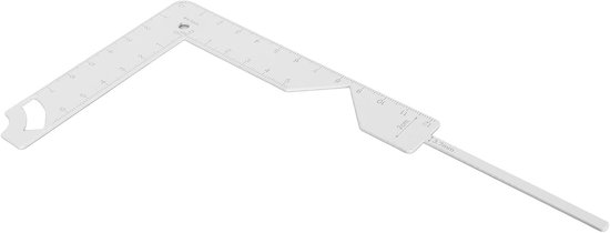Boekomslag Gids - Metalen Liniaal - Boekbinden Hobby - Nauwkeurige Schaal Gaten - 21 x 15 x 1 cm van Merkloos