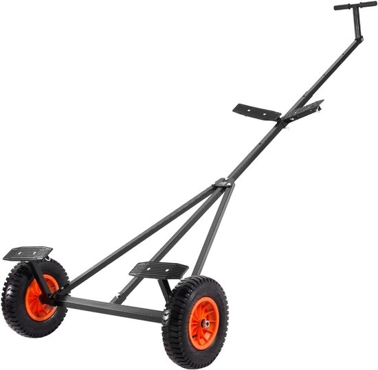 Boot Transportkar - Botenaanhanger Hulpmiddel - Boten Verplaatsen - Verstelbare Lengte - 190 kg Draaglast - Zwart