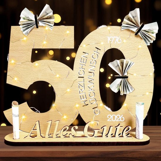 Bord gastenboek, 50e verjaardag decoratie, geldgeschenken verjaardag, houten bord gastenboek verjaardag als gepersonaliseerd cadeau, geschikt voor mannen vrouwen verjaardag jubileum trouwdag By