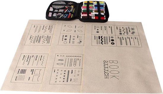Borduurboek - Handwerk Gids - Creatief Hobbyen - Stapsgewijze Instructies - 20 x 18 x 9 cm - Meerdere Kleuren