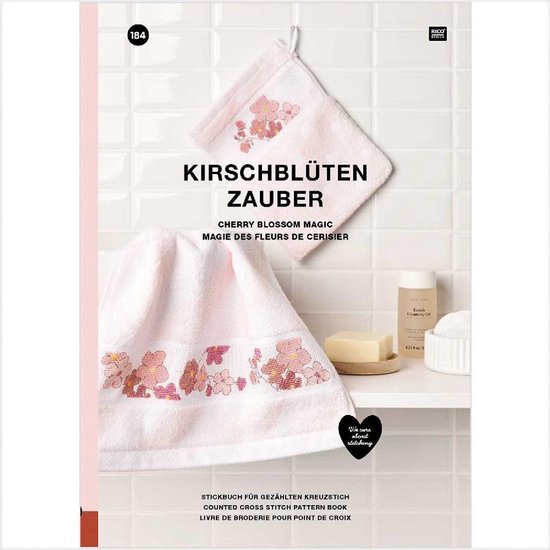 Borduurboek voor telpatronen met kersenbloesemmotieven