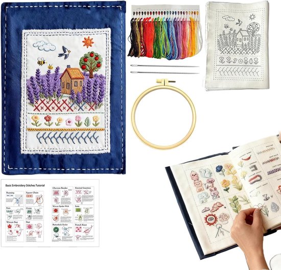 Borduurboeken - Naaiboeken oefenen - Handwerken Leren - 90 Patronen Handleiding - 17.5 x 23 cm van Merkloos