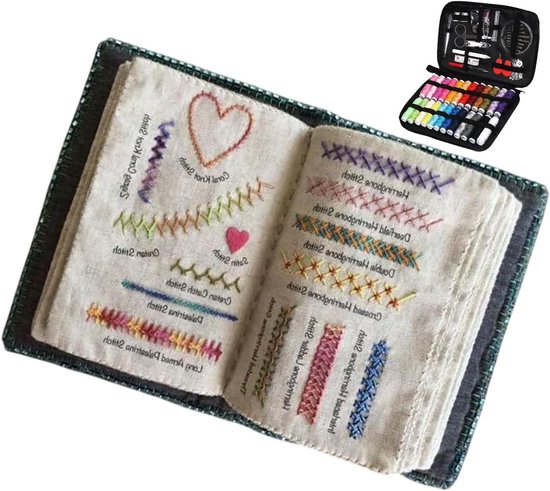Borduursteek Boek - Handborduur Gids - Ambachtelijke Vaardigheden Verbeteren - Geavanceerd Imitatie Linnen - 20.5 x 15.5 cm