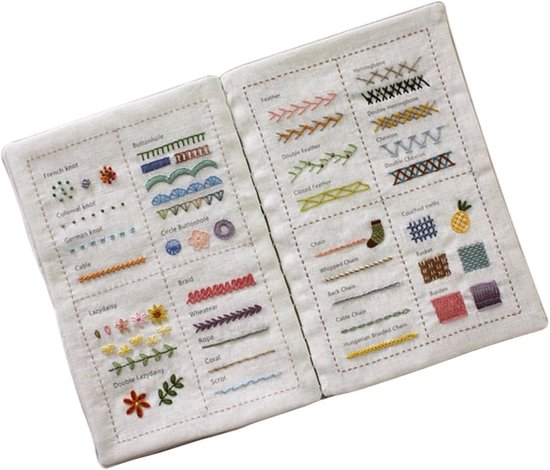 Borduursteek Boek - Naaihandboek Linnen - Creatief Handwerk - Draagbaar Reisformaat