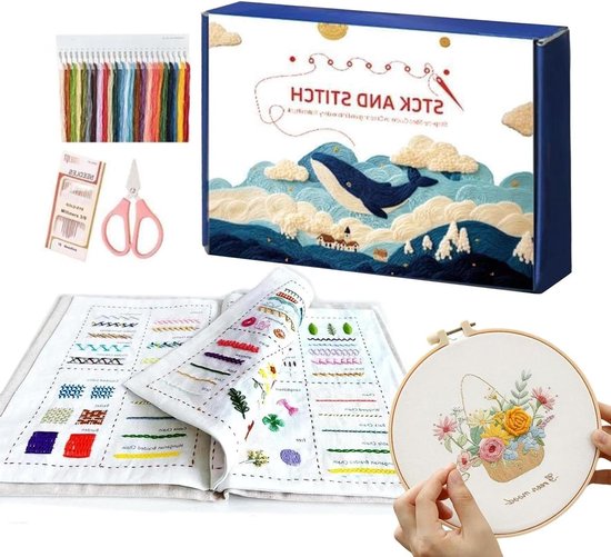 Borduursteekboek - Hobby set - Creatief bezig zijn - Gedetailleerde uitleg - 20 x 12.5 cm - Niet gespecificeerd