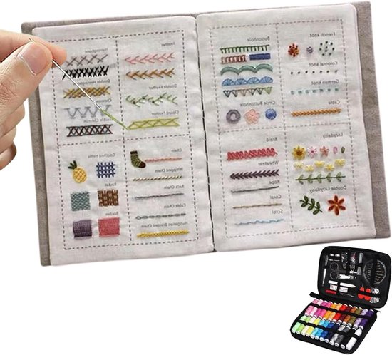 Borduursteken boek - Handwerk gids - Creatief handwerken - Hoogwaardig materiaal - 106 pins - Set