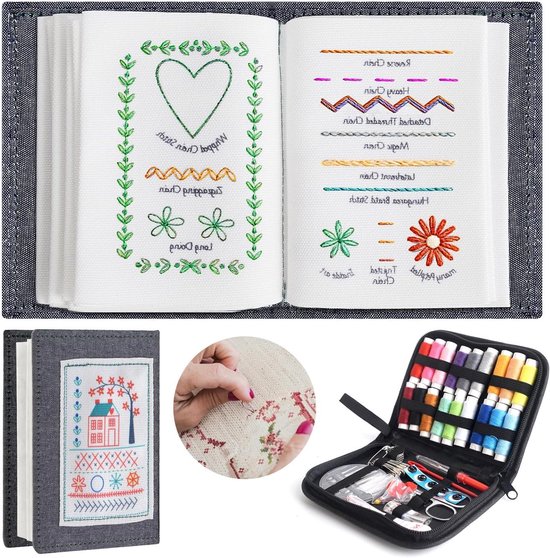 Borduurstekenboek - Naaiboek Borduurboek - Creatief Borduren - Complete Gereedschappen - 1 Aantal - Wit