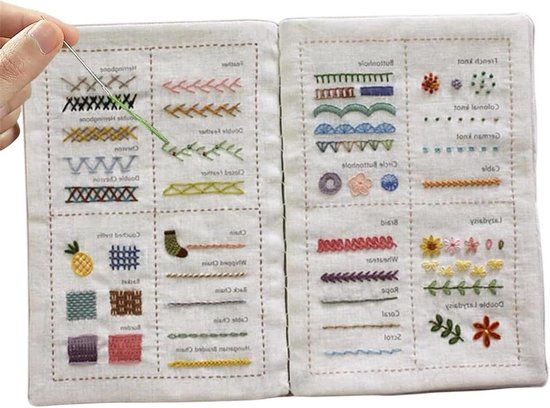 Borduurstekenboek - Naaiboek Handwerken - Creatief Ontwerpen - Losbladig Ontwerp - 21 x 11 cm - Grijs