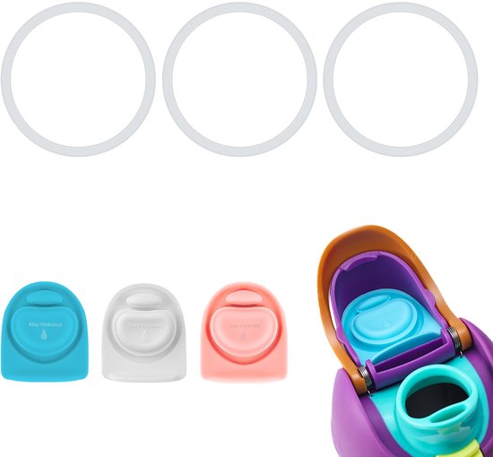 BOXOB 3pcs O Sealing Rings Bottles & 3pcs Replacement Stoppers for Owala Freesip Cap, Silicone BPA Free Sealing Parts for Owala Milling IP 16/19/24/32/40oz van Merkloos