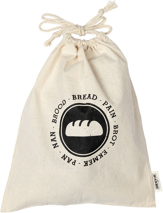 BrandNewCake® Broodzak Katoen 38x30cm (half brood) - Herbruikbare Broodzak - Broodzak voor Thuisbakkers - Zero Waste - Duurzaam