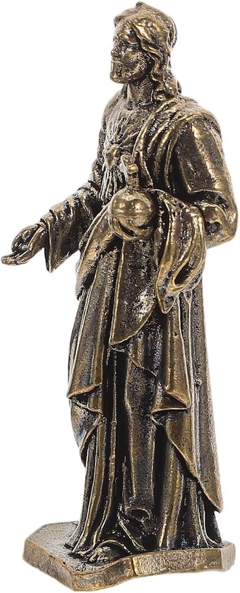 Brass Jesus Figurine Kleine Religieuze Beeldje voor Desktop Tuindecoratie Compact Spiritueel Geschenk voor Geloof Meditatie