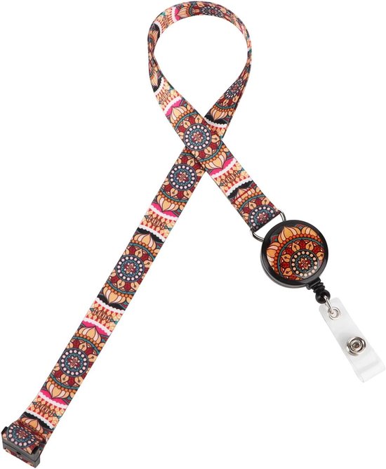 Breakaway Lanyard met Retractable Badge Reel, Veiligheidsfunctie, ID Badge Houder en Kunstzinnig Design voor Sleutels en Toegangskaarten