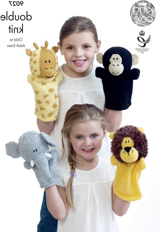 Breipatroon Dierhandpoppen - Patroonfolder Haken - Handpoppen Maken - 4 Dieren Ontwerpen - Papier Formaat - Meerdere Kleuren