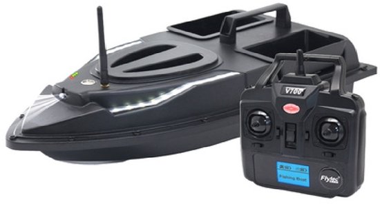 BrightWise® Voerboot Pro Dubbele Voerbak met Fluistermotor - Voerboot karper – Baitboat - Karpervissen - Visspullen - Vissersboot - Vis accessoires - 3 Kg Draagvermogen - Volledige set (inclusief accu & batterijen) - Zwart