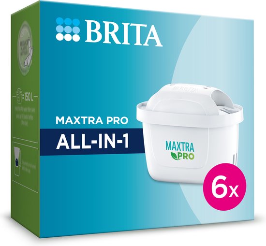 BRITA filterpatronen MAXTRA PRO AIO Waterfilter – 6 Stuks – Pure smaak, vermindert PFAS, chloor van BRITA