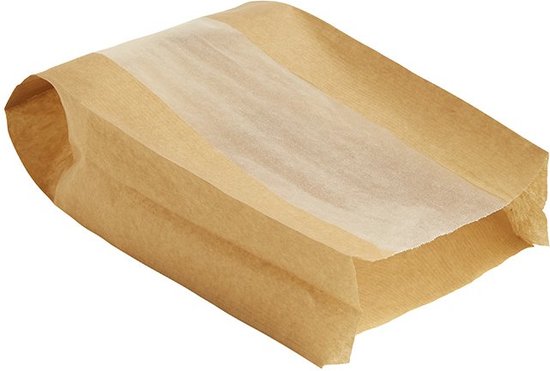 Broodzakken met venster KRAFT - 18x6x32cm - 1.000 st/ds.